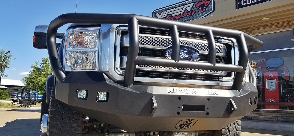 Road Armor front bumper installed on truck